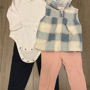 Baby Outfit Set with Plaid Vest and Pants